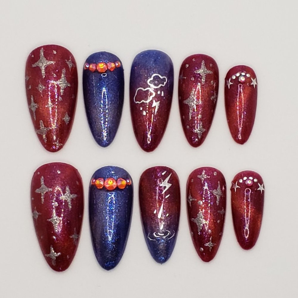 Gel Press On Nails " Before the Storm "